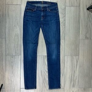 7 FOR ALL MANKIND 7FAM ROXANNE Whiskered Low Rise Skinny Jeans 27